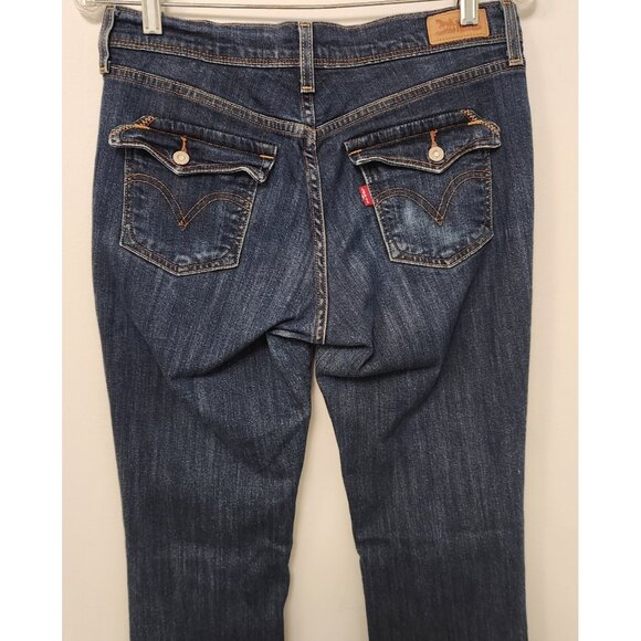 Levis 515 Boot Cut Jeans Blue Medium Wash Denim Button Pockets Womens 6M EUC - Picture 7 of 16
